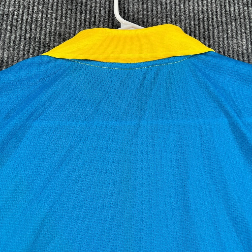 Vintage Jerzees Soccer Jersey Mens Large Blue Striped #2 1/4 Zip Short Sleeve - Picture 10 of 10